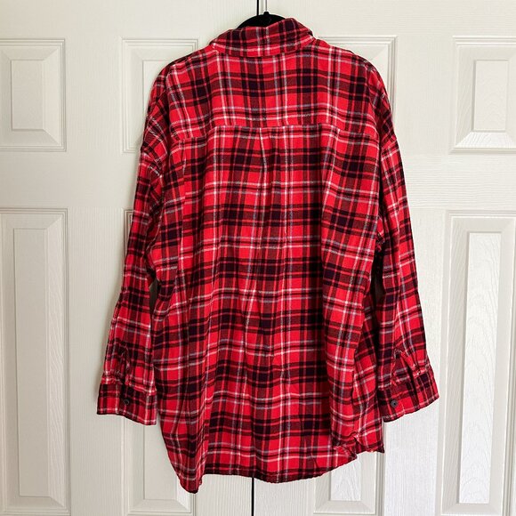 Women's Wild Fable Plaid Flannel Shirt - Red/Black Size L - Picture 3 of 4